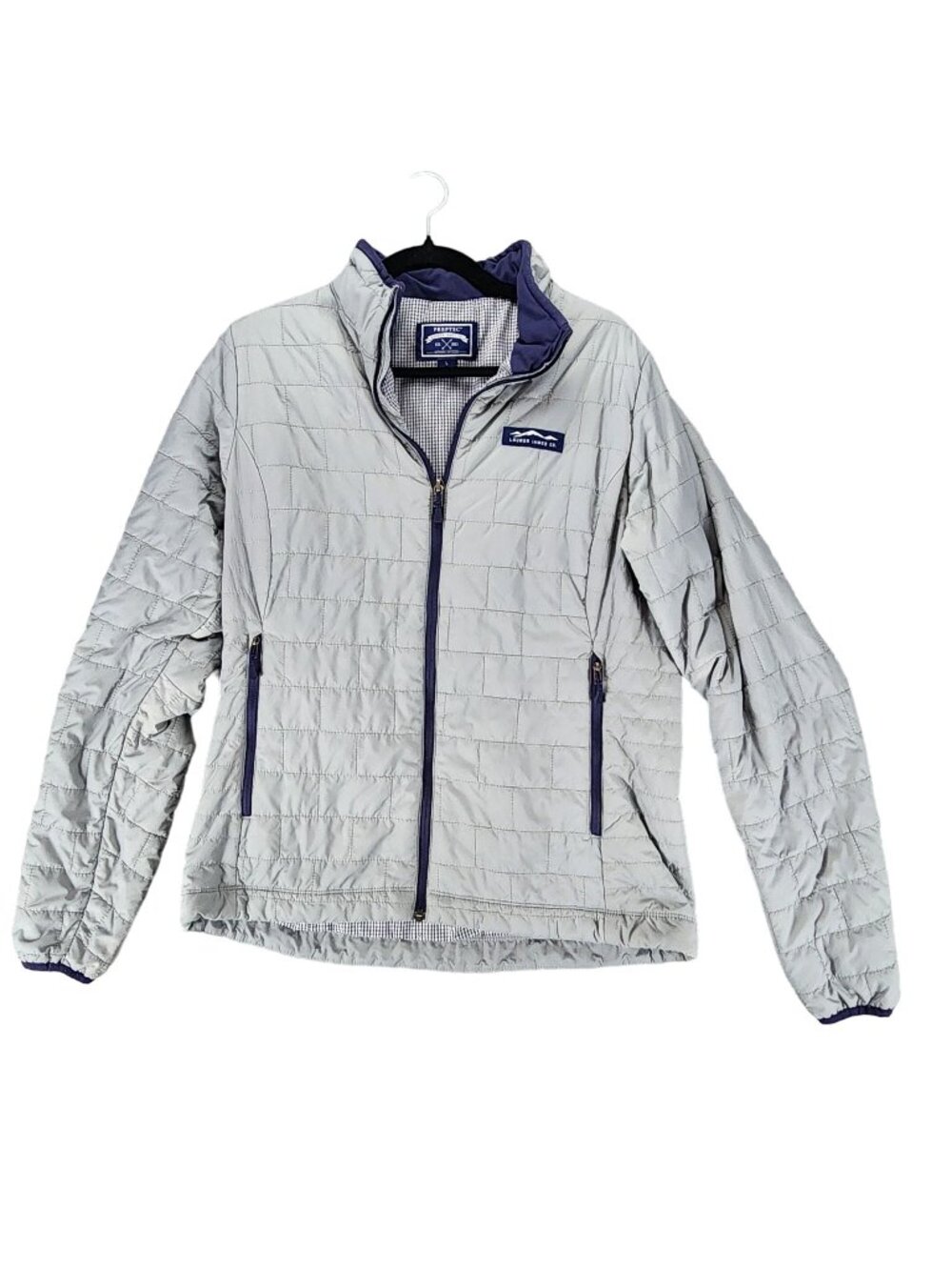 Lauren James Jacket Mens Large Preptec Gray Quilted Long Sleeve Full Zip *Read*